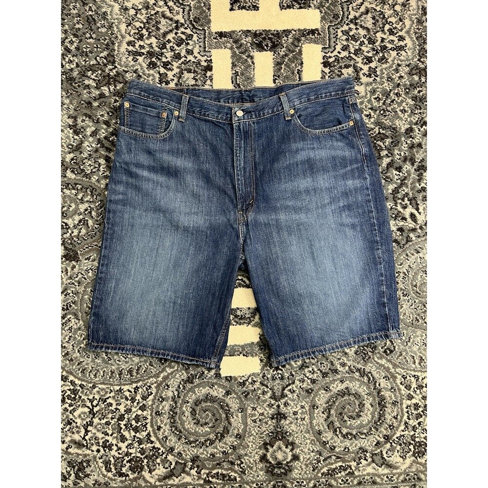 Levis 569 Shorts Mens 42 Blue Loose Straight Jorts Stretch High Rise Rinse Wash